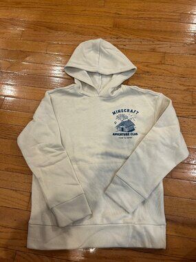 Boys L 10-12 Old Navy Hoodie in Cream - Minecraft Adventure Club